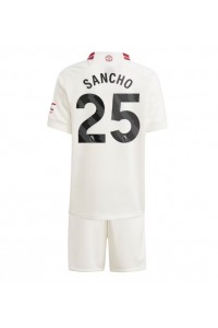 Fotbalové Dres Manchester United Jadon Sancho #25 Dětské Třetí Oblečení 2023-24 Krátký Rukáv (+ trenýrky)